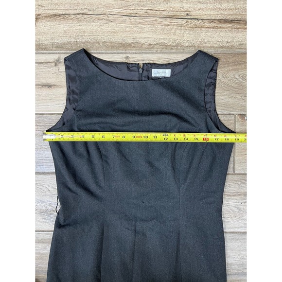 TAHARI ASL Womens Size 8 Gray Lined Sleeveless Knee Length Sheath Dress FLAW - Picture 8 of 16